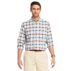 Men's Izod Saltwater Regular-fit Plaid Oxford Stretch Button-down Shirt, Size: Large, Drk Purple