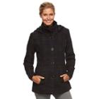 Women's D.e.t.a.i.l.s Hooded Single-breasted Peacoat, Size: Large, Grey