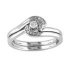 Round-cut Diamond Swirl Engagement Ring Set In Sterling Silver (1/7 Ct. T.w.), Women's, Size: 5, White