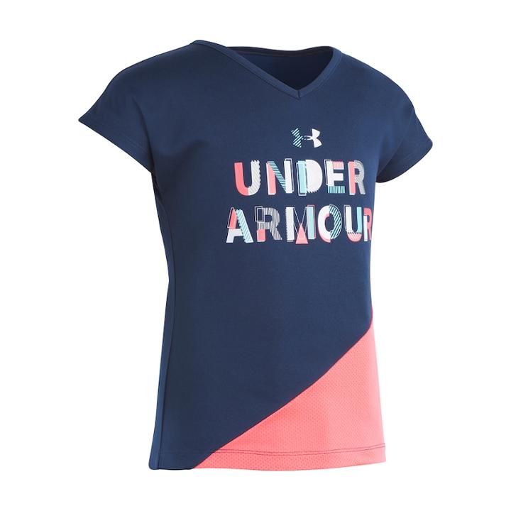 Girls 4-6x Under Armour Colorblock Tee, Size: 5, Blue (navy)