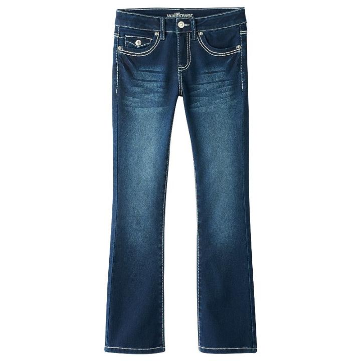 Girls Plus Size Wallflower Flap-pocket Bootcut Jeans, Girl's, Size: 18 1/2, Blue Other