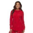 Women's Croft & Barrow&reg; Funnel Neck Tunic Sweatshirt, Size: Medium, Med Red