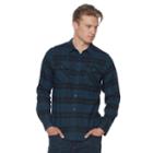 Men's Burnside Flannel Button-down Shirt, Size: Small, Dark Blue