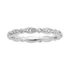 Stacks And Stones Sterling Silver .11-ct. T.w. Diamond Stack Ring, Women's, Size: 6, White