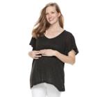 Maternity A:glow Nep V-neck Tee, Women's, Size: S-mat, Black