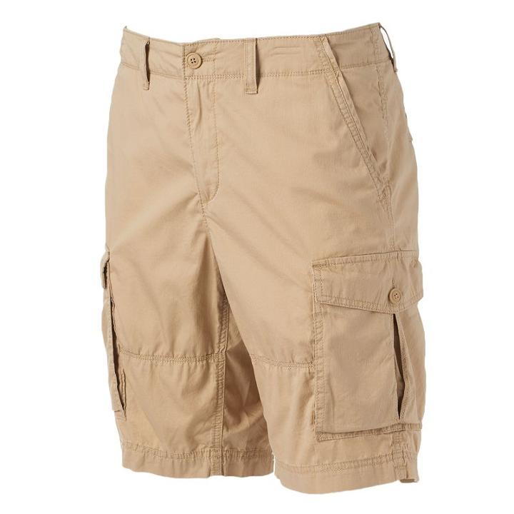 Men's Sonoma Goods For Life&trade; Lightweight Herringbone Solid Cargo Shorts, Size: 30, Red/coppr (rust/coppr)