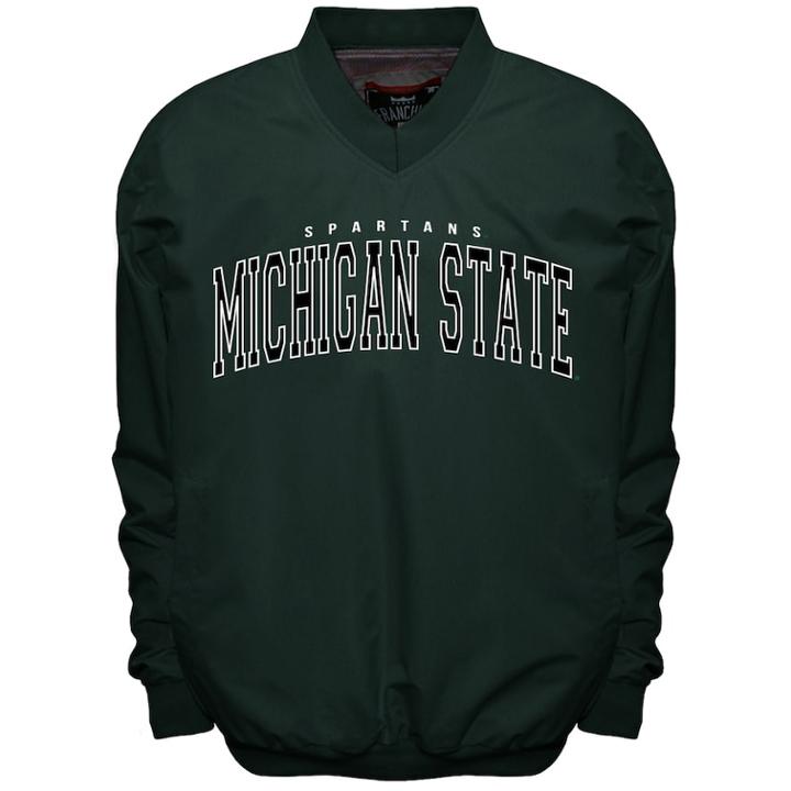 Men's Franchise Club Michigan State Spartans Members Windbreaker Pullover, Size: Xxl, Green