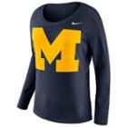 Women's Nike Michigan Wolverines Tailgate Long-sleeve Top, Size: Large, Blue (navy)