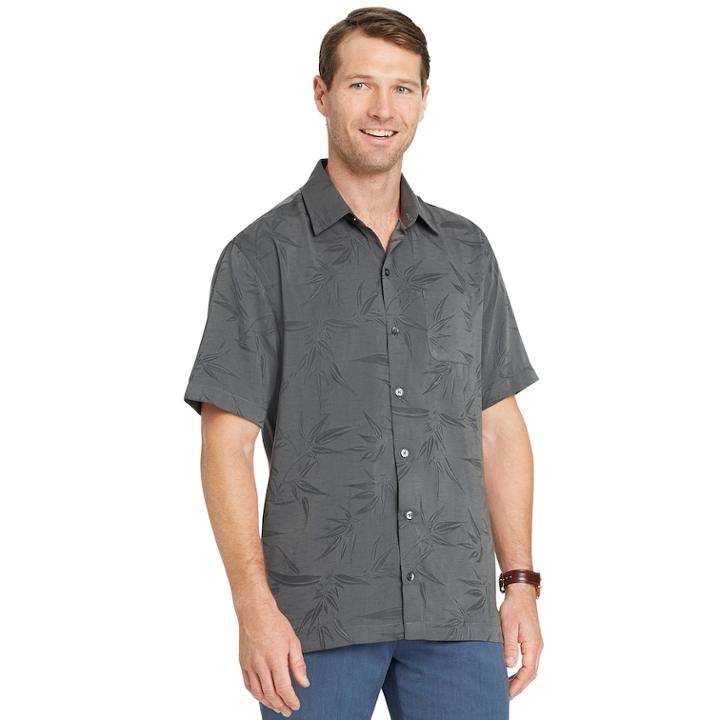 Men's Van Heusen Air Classic-fit Casual Button-down Shirt, Size: Xl, Black
