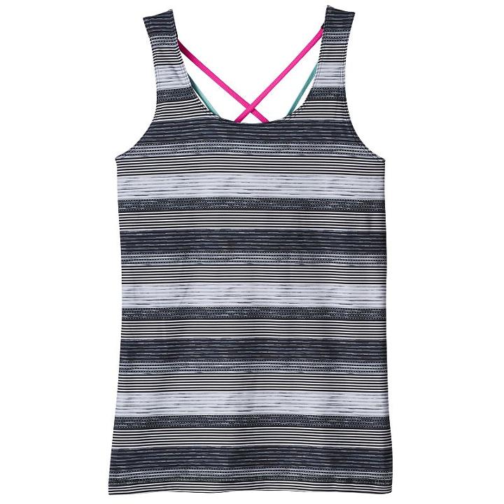 Girls 7-16 So&reg; Criss-cross Performance Tank Top With Built-in Bra, Girl's, Size: 10, Oxford