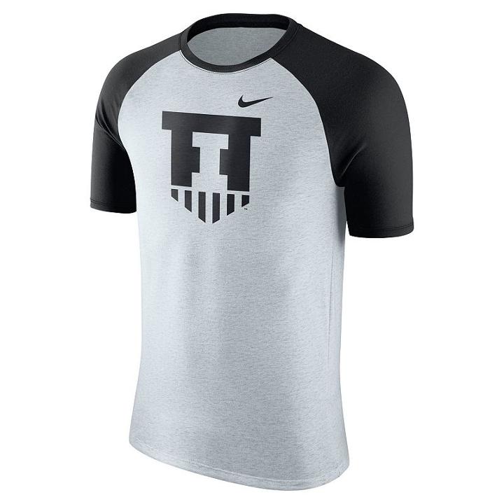 Men's Nike Illinois Fighting Illini Raglan Tee, Size: Medium, White