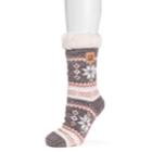 Women's Muk Luks Patterned Cabin Slipper Socks, Size: S-m, Grey