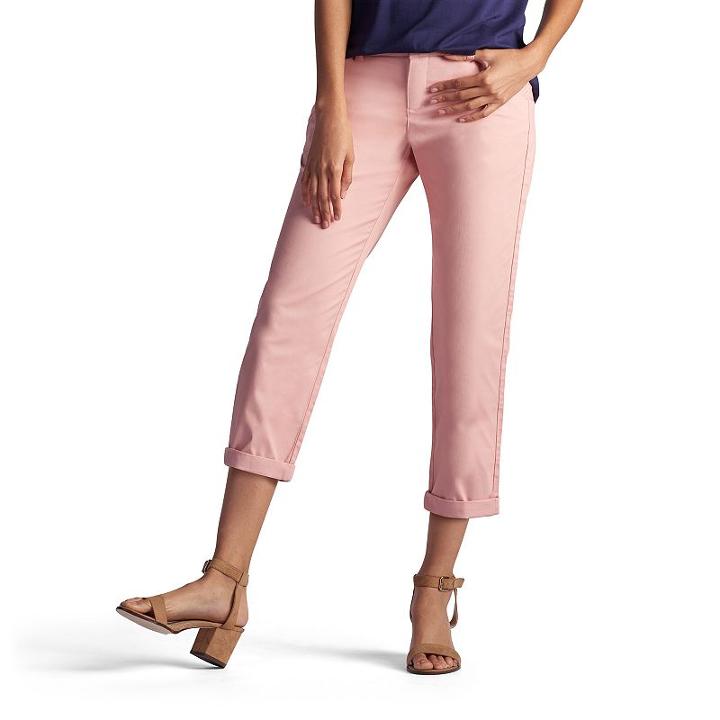 Women's Lee Essential Chino Capris, Size: 6 Avg/reg, Light Red