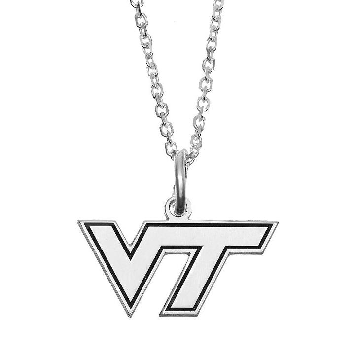 Fiora Sterling Silver Virginia Tech Hokies Team Logo Pendant Necklace, Women's, Size: 16, Grey
