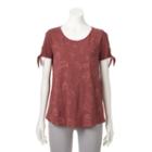 Women's Sonoma Goods For Life&trade; Embroidered Tee, Size: Large, Red/coppr (rust/coppr)
