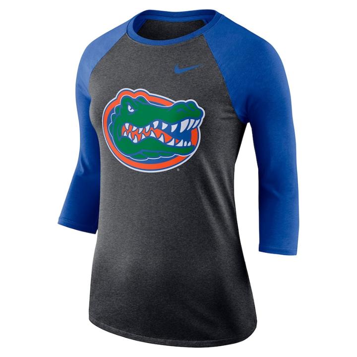 Women's Nike Florida Gators Baseball Tee, Size: Large, Grey