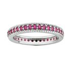 Stacks And Stones Sterling Silver Lab-created Ruby Eternity Stack Ring, Women's, Size: 8, Red