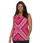 Plus Size Croft & Barrow&reg; Printed Jacquard Tank, Women's, Size: 1xl, Med Purple