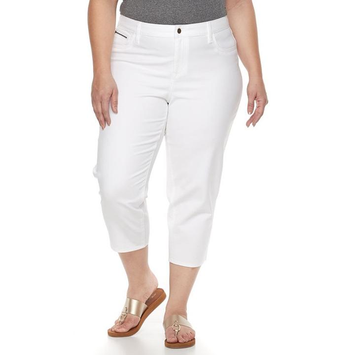 Plus Size Apt. 9&reg; Modern Fit Skinny Capris, Women's, Size: 16 W, White