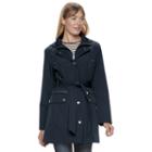 Women's Tower By London Fog Hooded Rain Jacket, Size: Xl, Blue (navy)