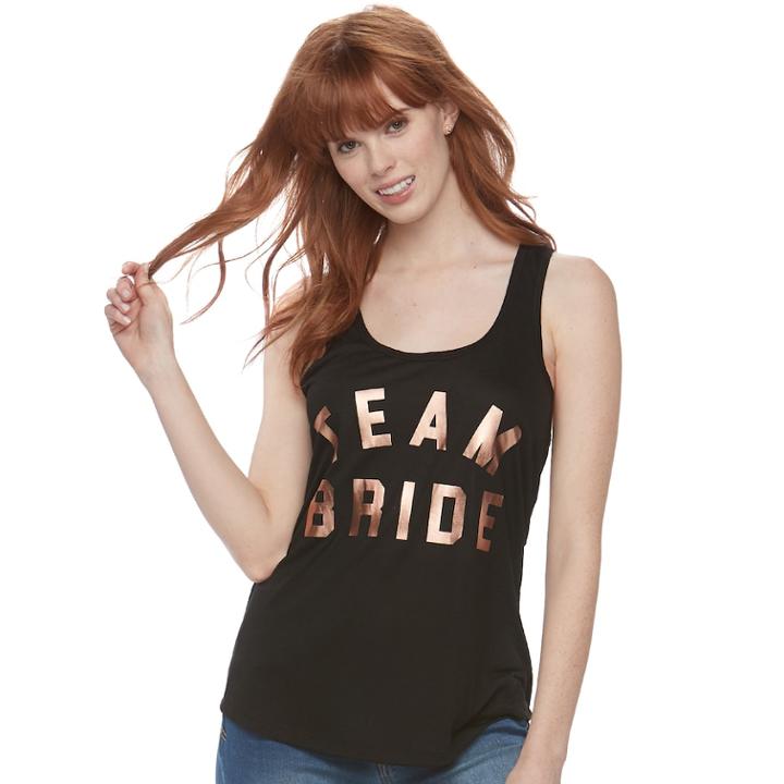 Foiled Team Bride Tank, Women's, Size: Small, Black