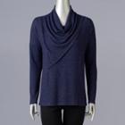 Petite Simply Vera Vera Wang Draped Sweater, Women's, Size: Xl Petite, Blue