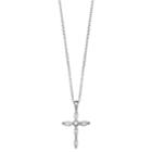 Primrose Sterling Silver Cubic Zirconia Cross Pendant Necklace, Women's, Size: 18, White