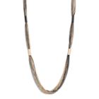 Long Tri Tone Multi Strand Necklace, Women's, Black