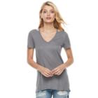 Women's Juicy Couture Cutout Glitter Tee, Size: Large, Dark Grey