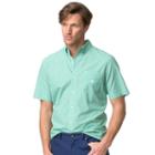 Men's Chaps Classic-fit Houndstooth Easy-care Button-down Shirt, Size: Large, Green