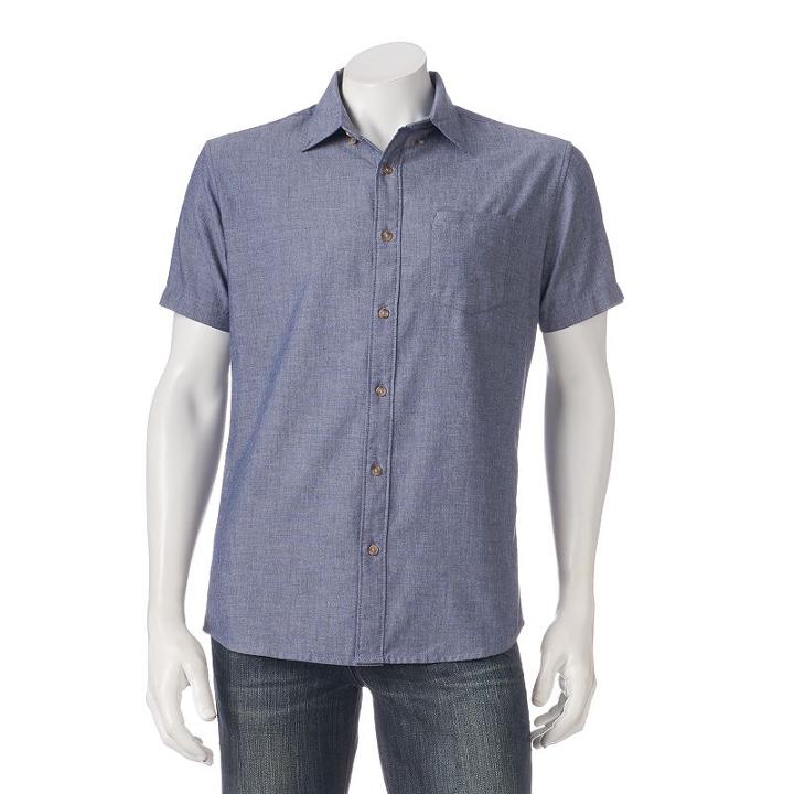 Big & Tall Urban Pipeline&reg; Chambray Button-down Shirt, Men's, Size: 3xl Tall, Dark Blue