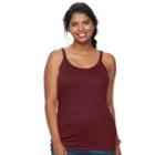 Juniors' Plus Size So&reg; Lace Trim Camisole, Teens, Size: 3xl, Dark Pink