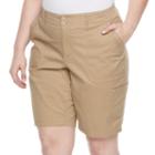 Plus Size Gloria Vanderbilt Marion Bermuda Shorts, Women's, Size: 24 W, Beig/green (beig/khaki)