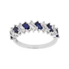 Simply Vera Vera Wang Sterling Silver Lab-created White & Blue Sapphire Ring, Women's, Size: 6