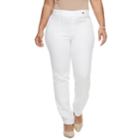 Plus Size Utopia By Hue Pintucked Twill Skimmer Leggings, Women's, Size: 1xl, White