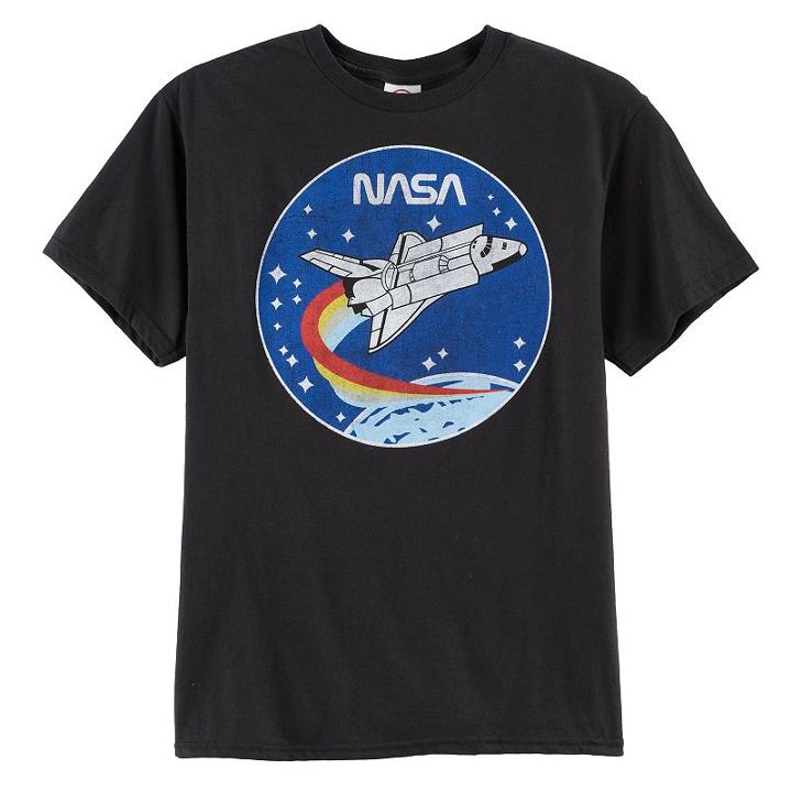 Boys 8-20 Nasa Logo Tee, Size: Medium, Black