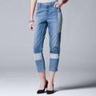 Women's Simply Vera Vera Wang Shadow Patch Straight-leg Jeans, Size: 8, Brt Blue