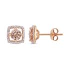 10k Rose Gold Morganite & Diamond Accent Frame Earrings, Women's, Pink