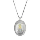 14k Gold Over Silver And Sterling Silver Oval Support Our Troops Locket, Women's, Size: 18, Grey