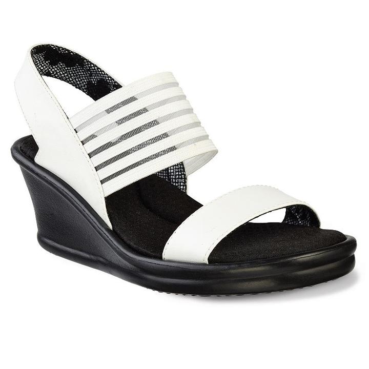 Skechers Rumblers Sci Fi Women's Wedge Sandals, Size: 6, White
