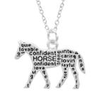 Silver Plated Horse Pendant Necklace, Women's, Size: 17, Grey