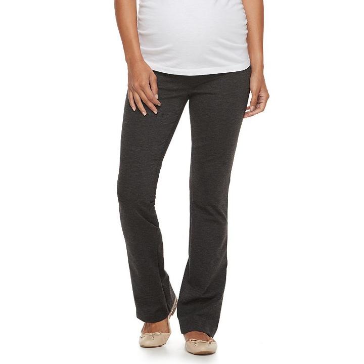 Maternity A:glow Full Belly Panel Bootcut Dress Pants, Women's, Size: Xl Tl-mat, Dark Grey