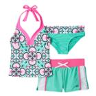Girls 7-16 Zeroxposur Porcelain Doll Tankini Swimsuit Set, Girl's, Size: 10, Med Green