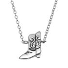 Sterling Silver Cowboy Boot Necklace, Women's, Grey