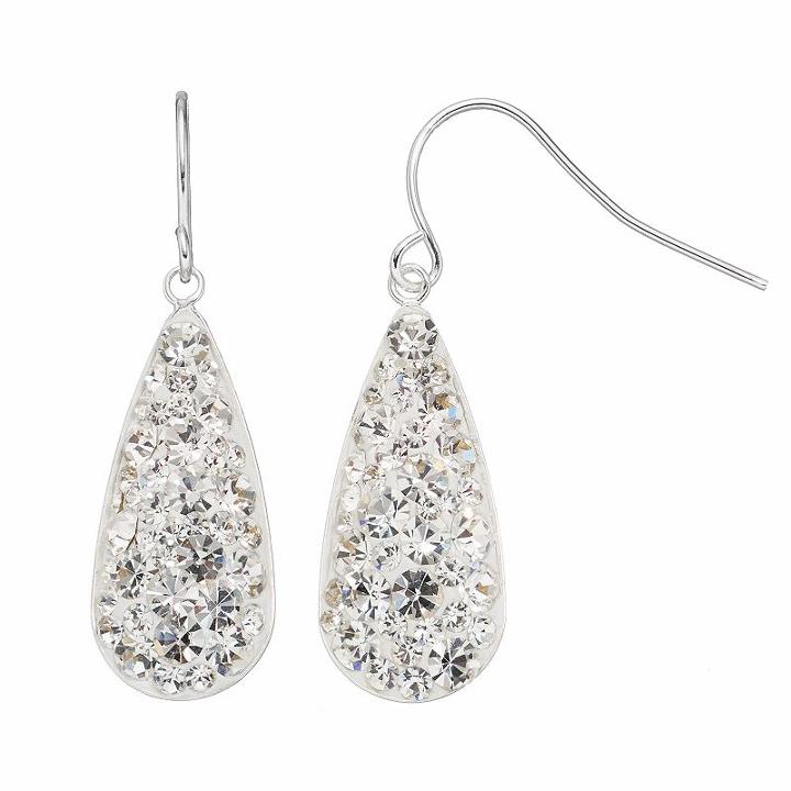 Confetti Clear Crystal Teardrop Earrings, Women's, White