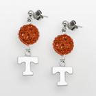 University Of Tennessee Volunteers Sterling Silver Crystal Linear Drop Earrings, Women's, Orange