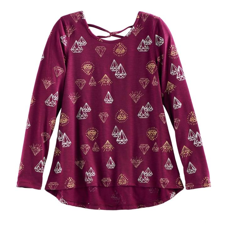 Girls Plus Size So&reg; Legging Tee, Size: 12 1/2, Brt Pink