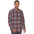 Men's Sonoma Goods For Life&trade; Slim-fit Plaid Flannel Button-down Shirt, Size: Medium, Red
