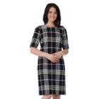 Women's Ile New York Plaid Shift Dress, Size: 18, Black