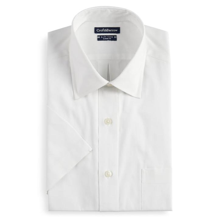 Men's Croft & Barrow&reg; Regular-fit Easy-care Spread-collar Dress Shirt, Size: Xxl18.5-19, White